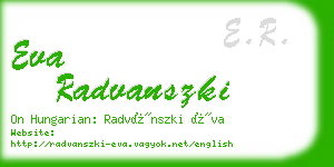 eva radvanszki business card